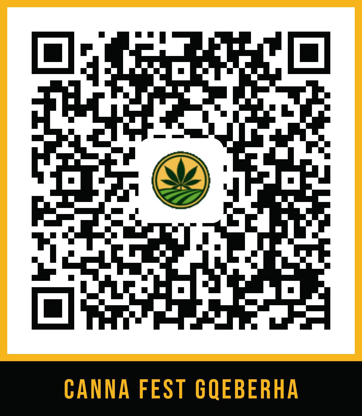 QR code linking to the Canna Fest Gqeberha details on the Canna Country website
