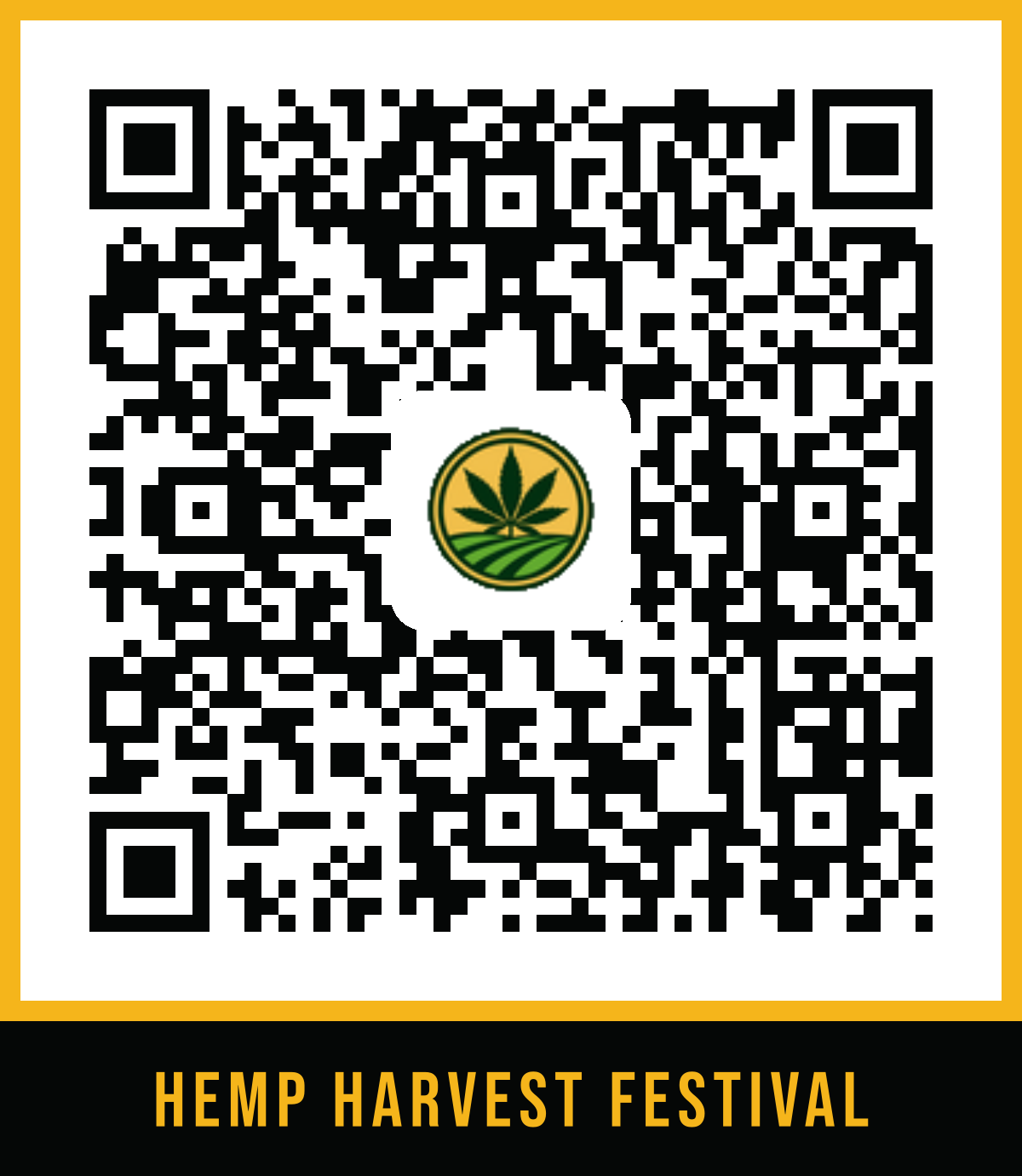 QR code linking to the Hemp Harvest Festival Gauteng details on the Canna Country website